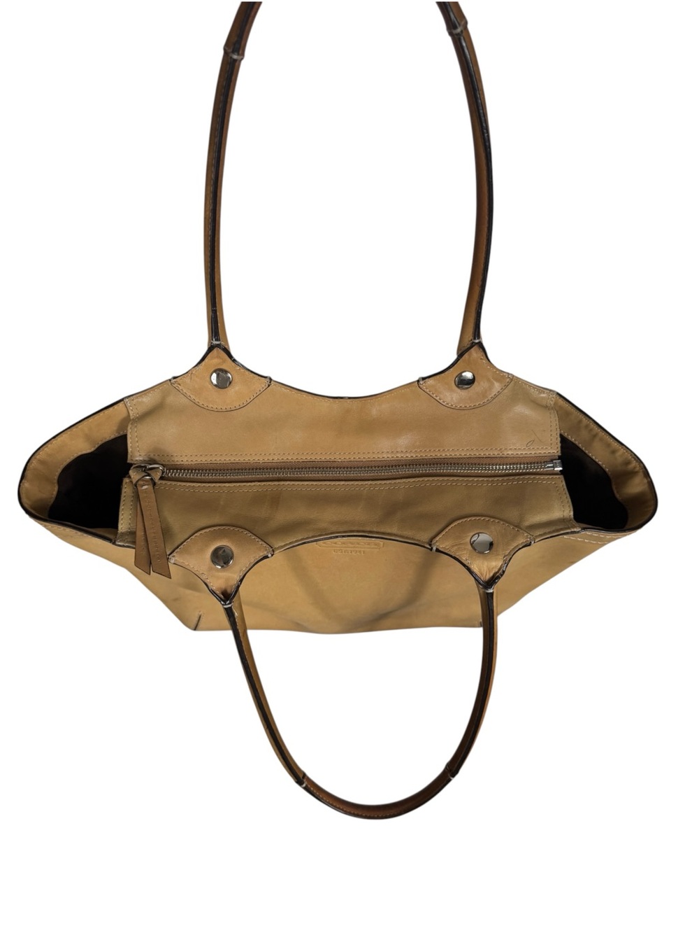 Coach Bleecker Legacy Tote, Tan Leather - Picture 14 of 16